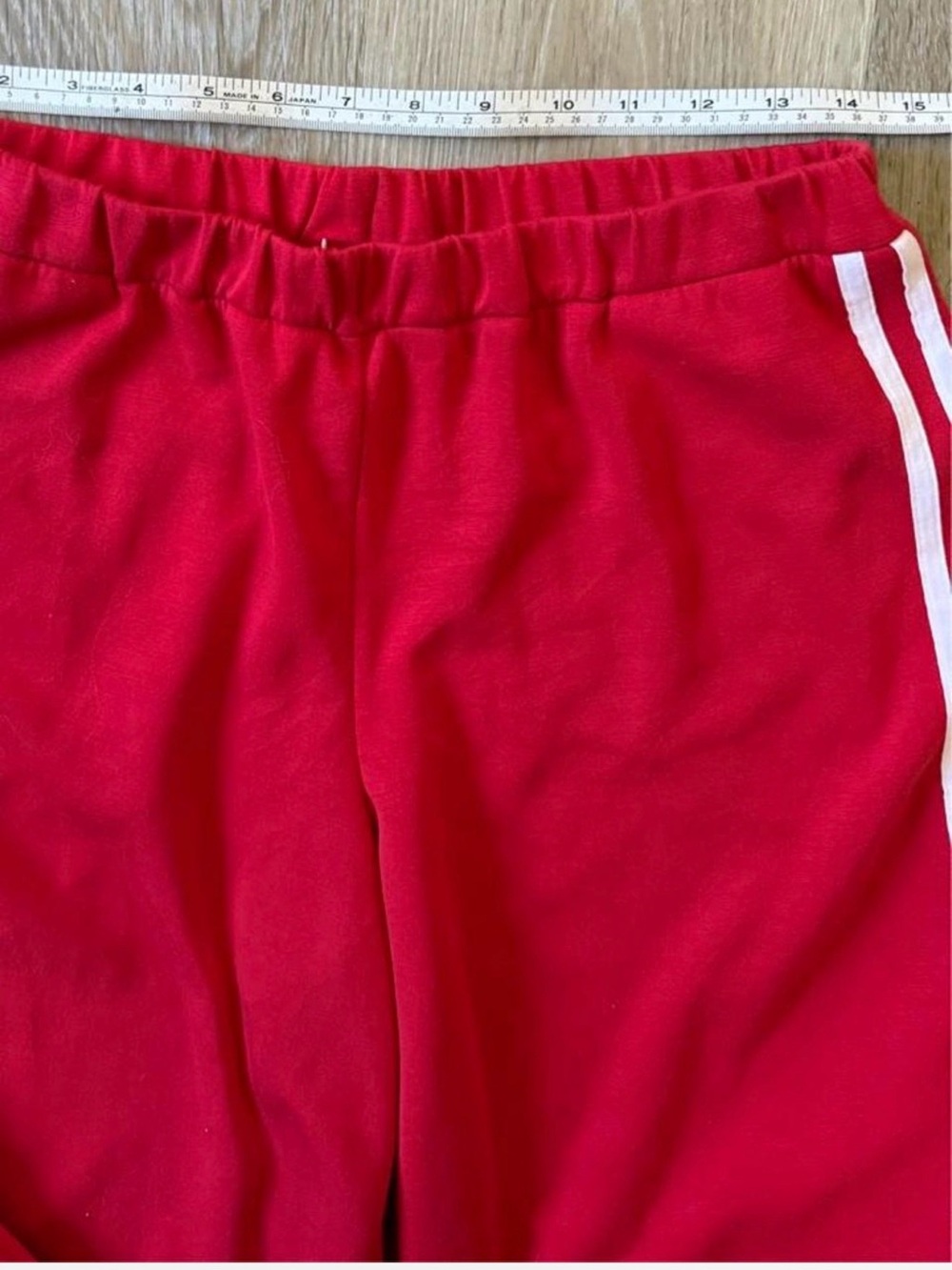 Anthropologie Red Bermuda Shorts with White Side Stripes - Picture 5 of 8